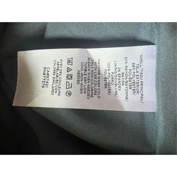 Ann Taylor Sleeveless Peplum Blouse Top Size 12 Green Back Zip Belted Office - Picture 10 of 13